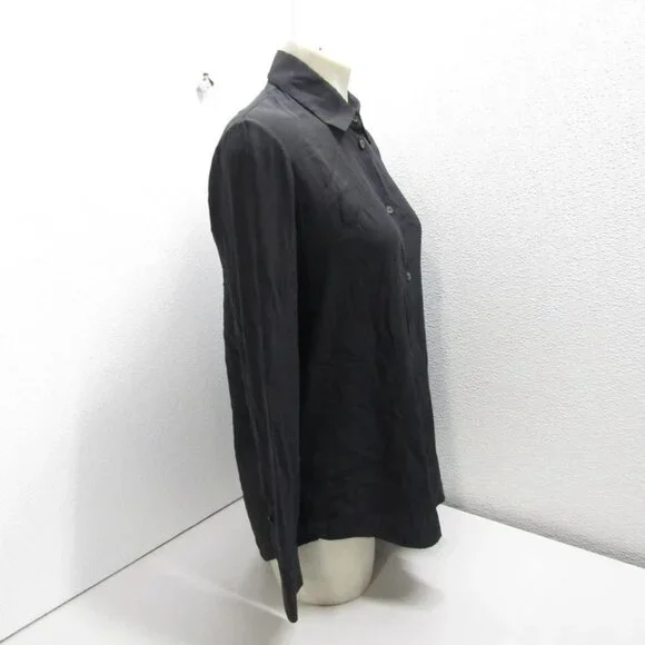 NEW THE ROW Women's Elia Silk Button-Down Blouse Black Size 8 – Preowned Luxury